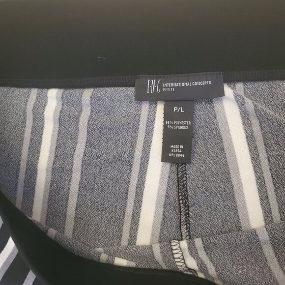 INC International Concepts Women's Striped Wide-Leg Pants Black/White Size PL - Picture 6 of 10